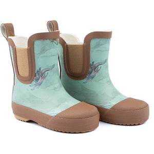 Mikk - Line Gummistøvler Kort AOP - Green bay for barn - Brobrobrille