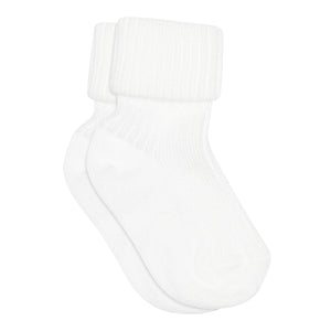 MP Cotton rib baby socks - White for barn - Brobrobrille