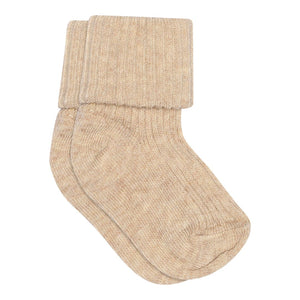 MP Cotton rib baby socks - Beige Melange for barn - Brobrobrille