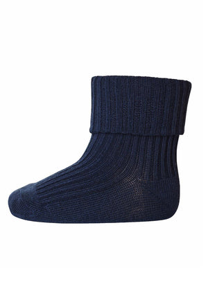 MP Cotton rib baby socks - Navy for barn - Brobrobrille