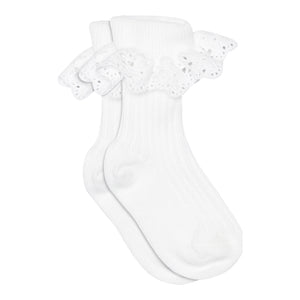 MP Lisa socks lace - White for barn - Brobrobrille