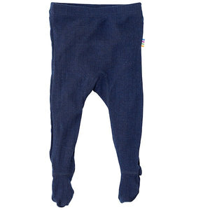 JOHA Ullleggings med fot – Marine for barn - Brobrobrille