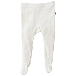 JOHA Ullleggings med fot – Off White for barn - Brobrobrille