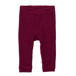 Joha Leggings i merinoull - Vinrød Melange