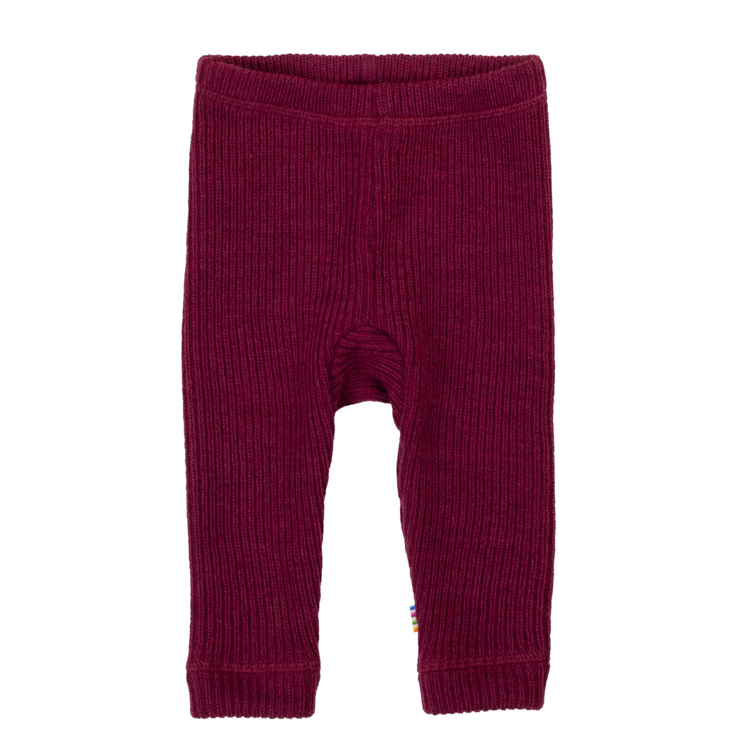 Joha Leggings i merinoull - Vinrød Melange
