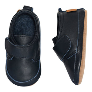 Melton Classic leather slippers - Marine for barn - Brobrobrille