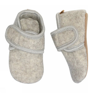 Melton Classic wool slippers - Beige Melange for barn - Brobrobrille