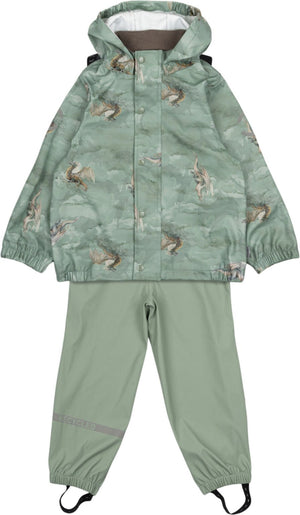 Mikk - Line Regnsett PU AOP w. Susp/104 – Green bay for barn - Brobrobrille