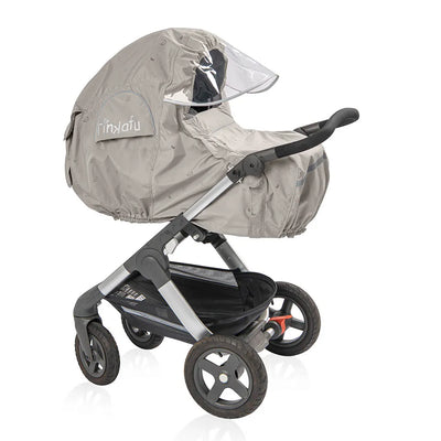 Tinkafu regntrekk med skjerm - Magic print i beige til barnevogn