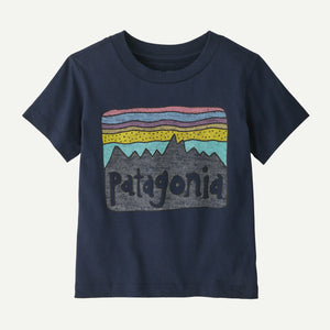 Patagonia Baby Fitz Roy Skies T-Shirt - New Navy for barn - Brobrobrille