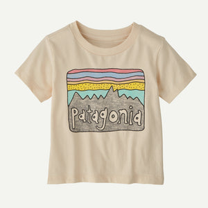 Patagonia Baby Fitz Roy Skies T-Shirt - Undyed Natural for barn - Brobrobrille