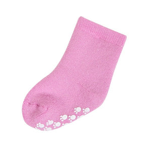 JOHA Ullsokker med antiskli – Rosa for barn - Brobrobrille