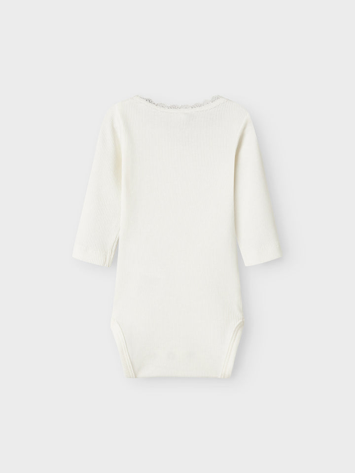 Name It KAB Body med blondekant - Cloud Dancer