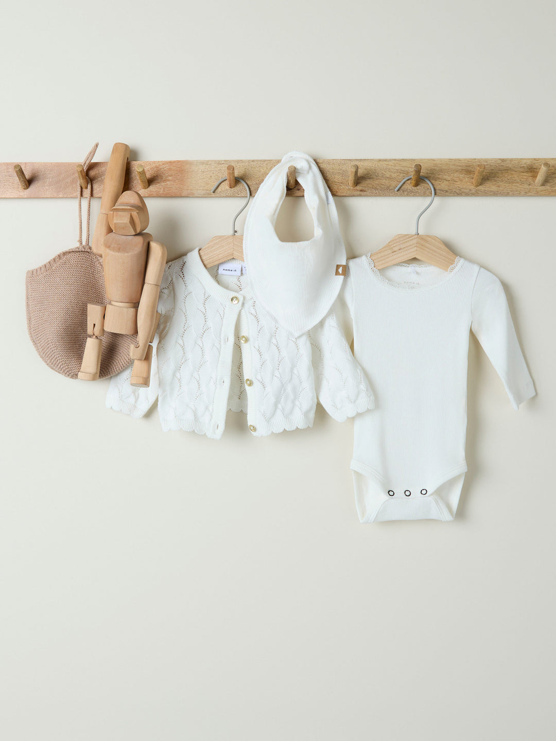 Name It KAB Body med blondekant - Cloud Dancer