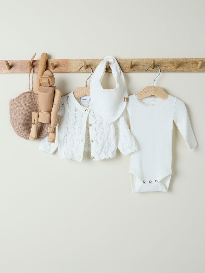 Name It KAB Body med blondekant - Cloud Dancer