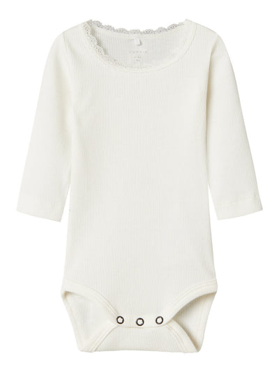 Name It KAB Body med blondekant - Cloud Dancer