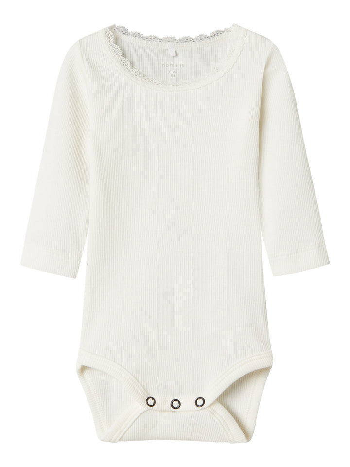 Name It KAB Body med blondekant - Cloud Dancer