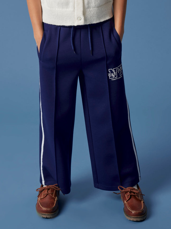 Name It Napes - Sweatbukse Wide Leg med plissert detalj - Blueprint