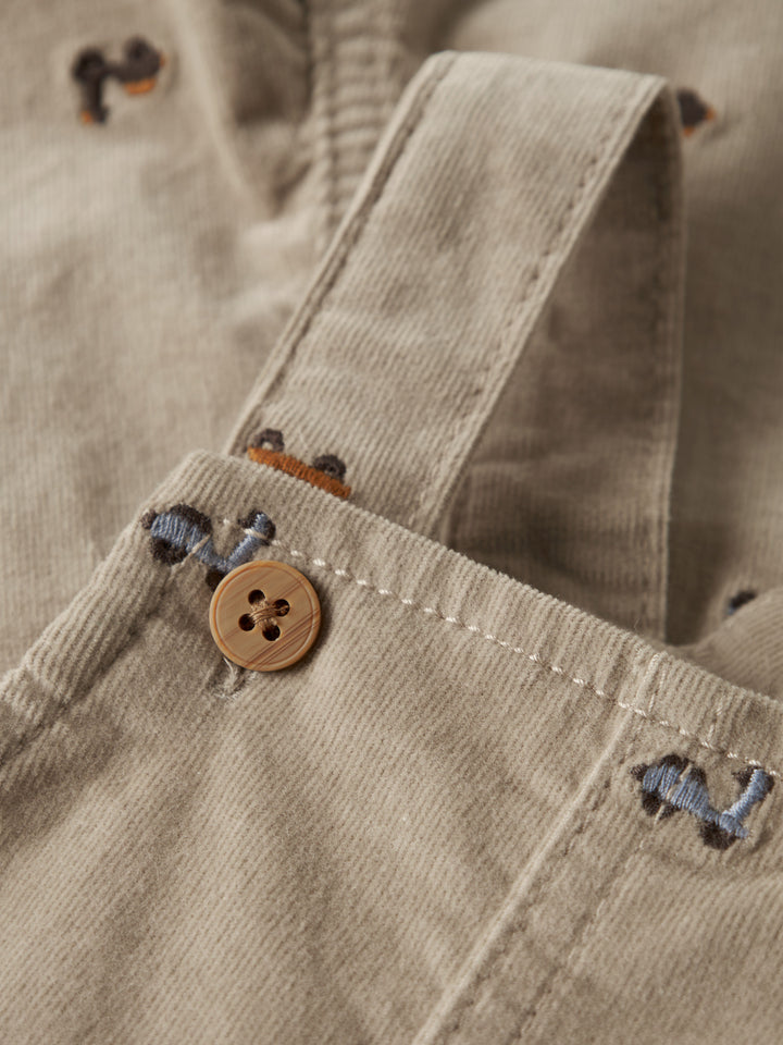 Name It Ryan - Cordfløyels selebukse med broderi - Island Fossil