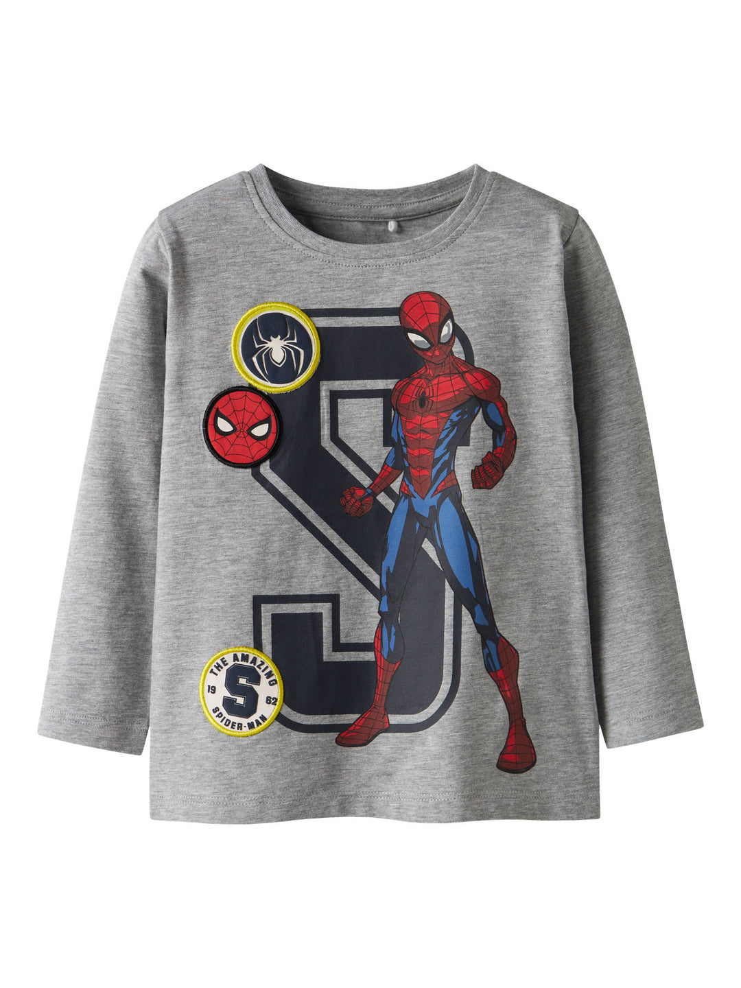 Name It Deep Spider-Man Langermet T-skjorte - Grey Melange