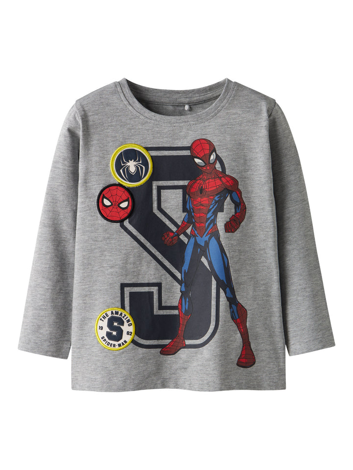 Name It Deep Spider-Man Langermet T-skjorte - Grey Melange