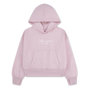 Abercrombie & Fitch Kids Essential Logo Hoodie – Chalk Pink for barn - Brobrobrille