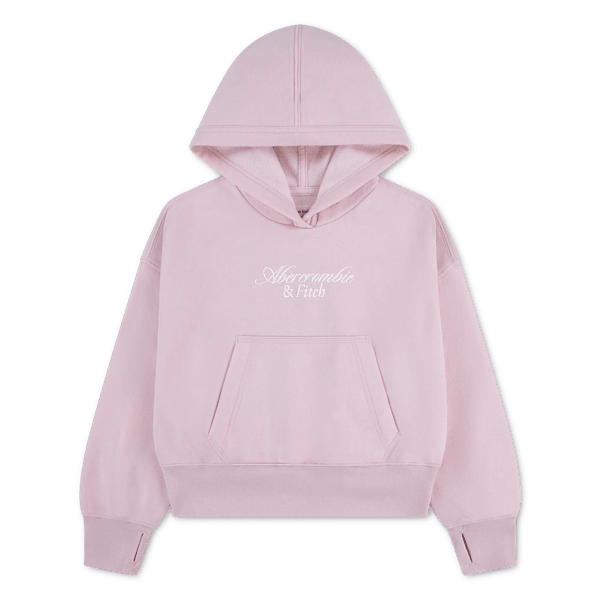 Abercrombie & Fitch Kids Essential Logo Hoodie – Chalk Pink for barn - Brobrobrille