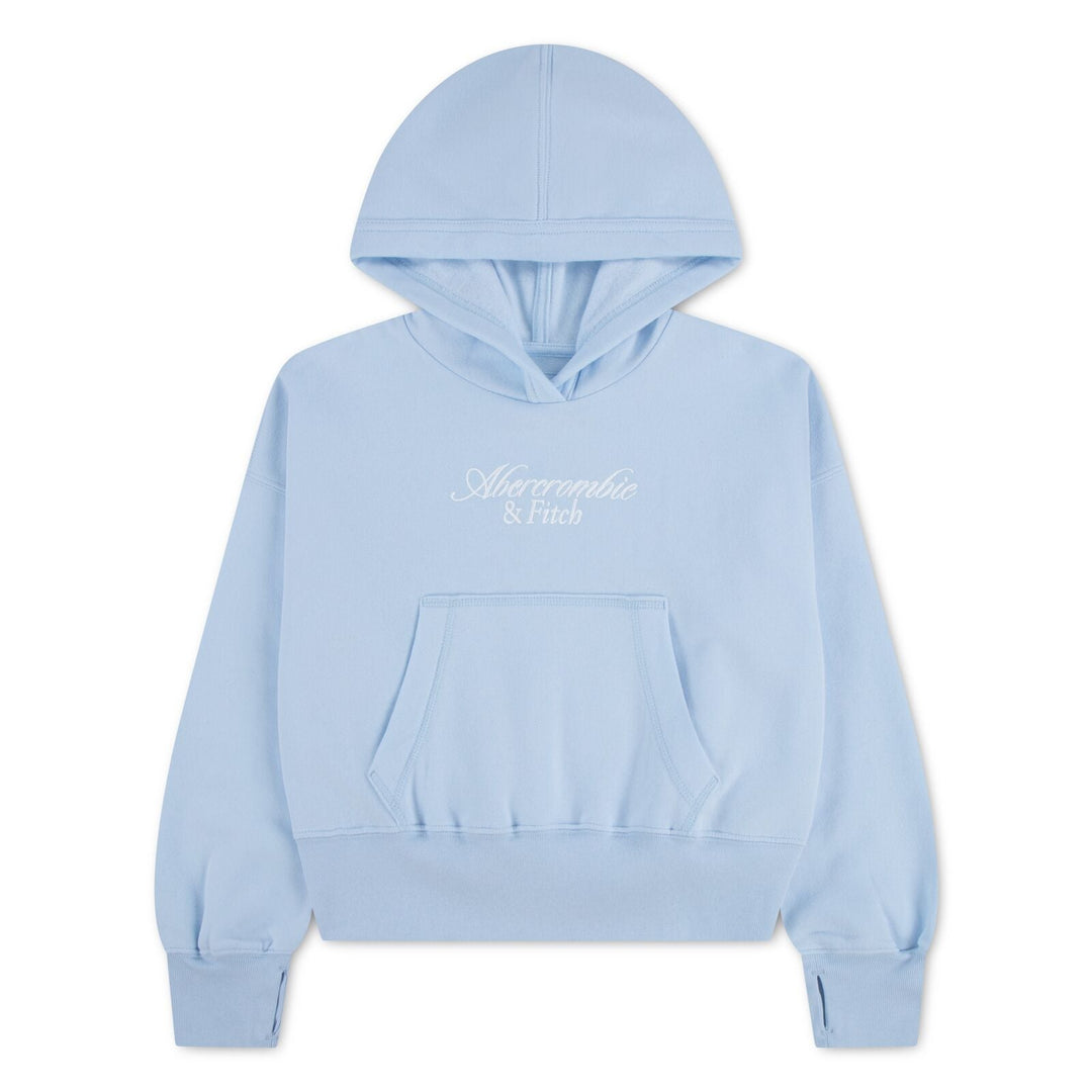 Abercrombie & Fitch Kids Essential Logo Hoodie - Ice Water for barn - Brobrobrille