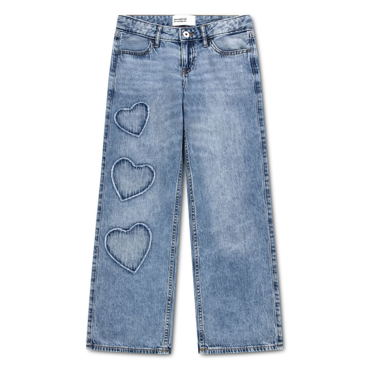 Abercrombie & Fitch Kids Low Rise Hearts Baggy Jeans – Indigo Hearts for barn - Brobrobrille