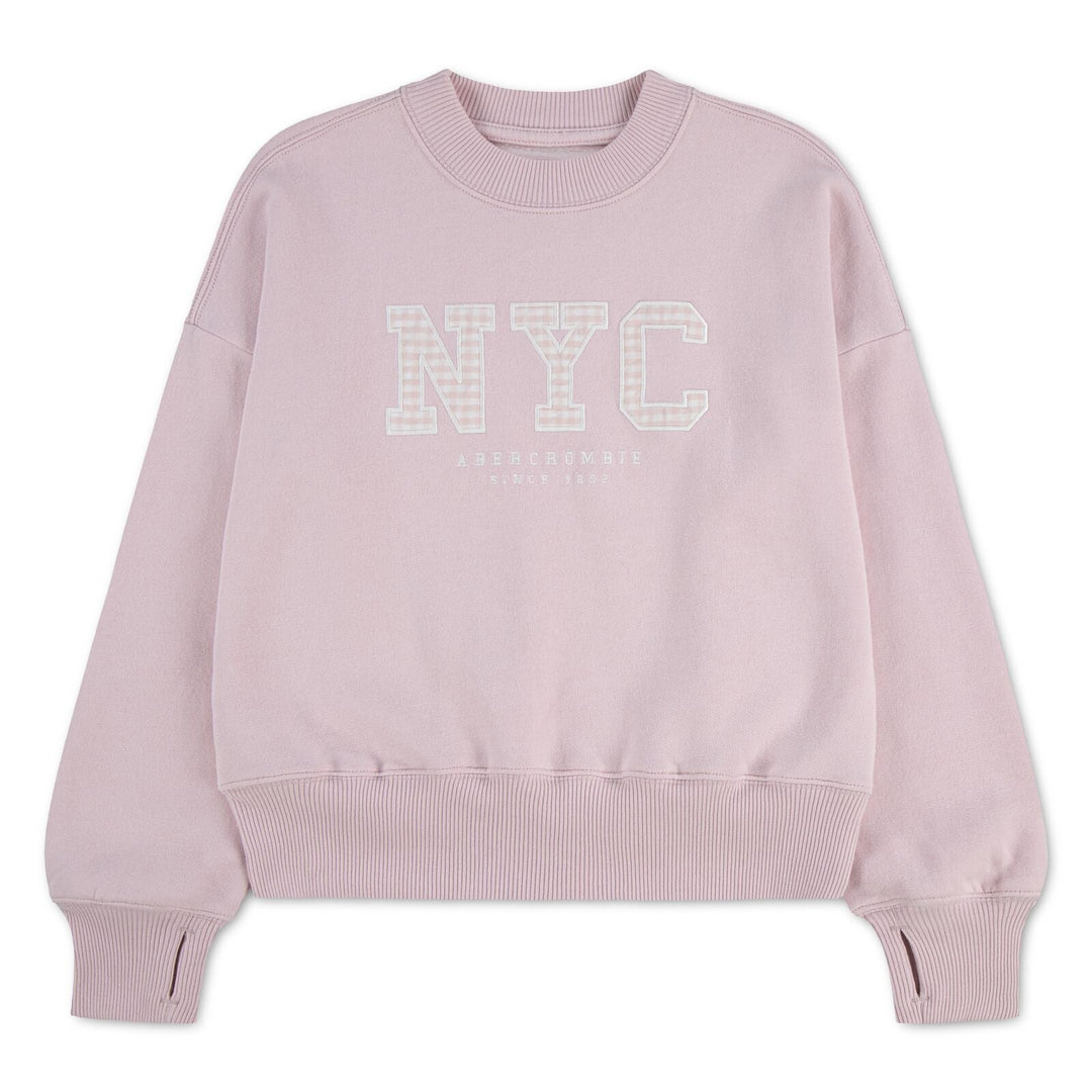 Abercrombie & Fitch Kids NYC Gingham genser – Chalk Pink for barn - Brobrobrille
