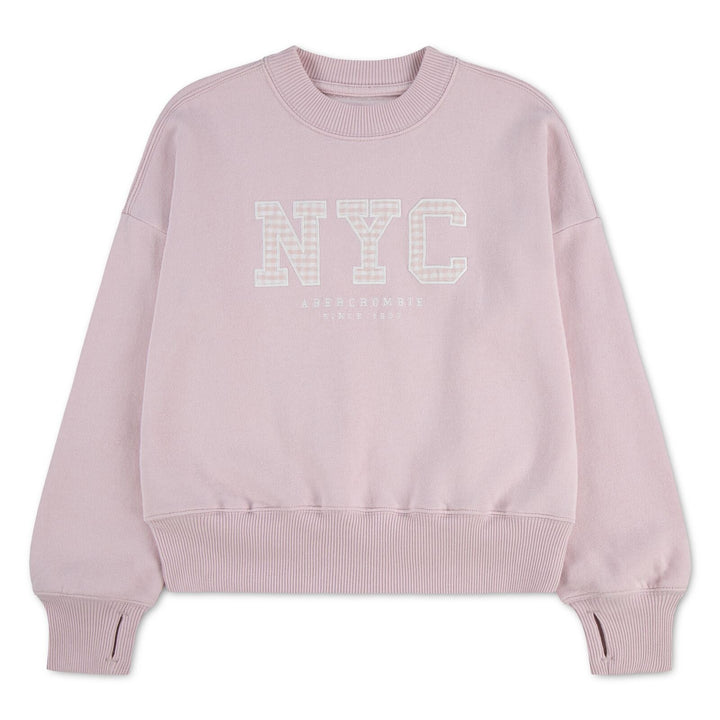 Abercrombie & Fitch Kids NYC Gingham genser – Chalk Pink for barn - Brobrobrille