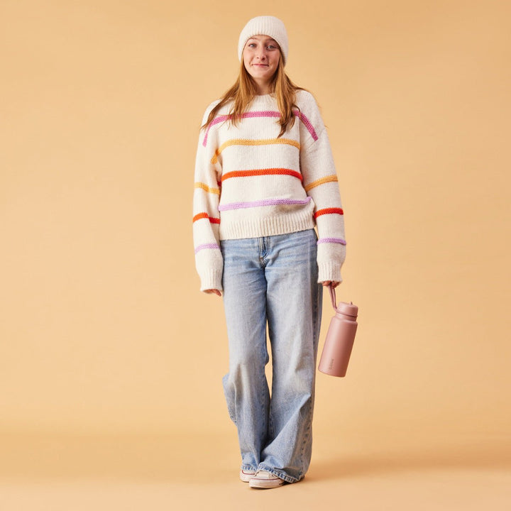 b.box Isolert Drikkeflaske med Flip - Lokk 1L - Rosa for barn - Brobrobrille