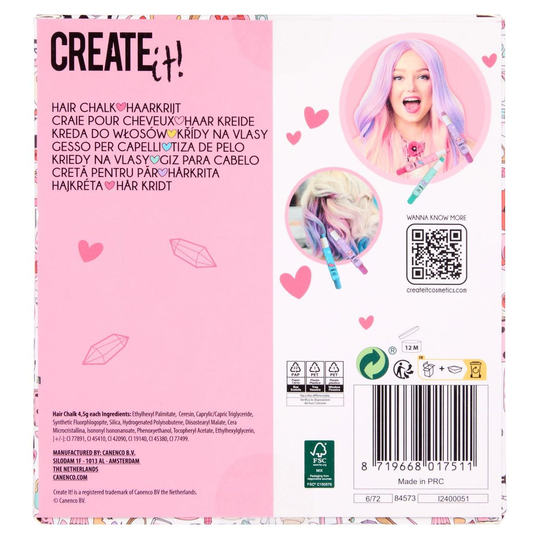 Create It! Hårkritt 5 - pakning – Fargerike Hairchalk Pens for barn - Brobrobrille