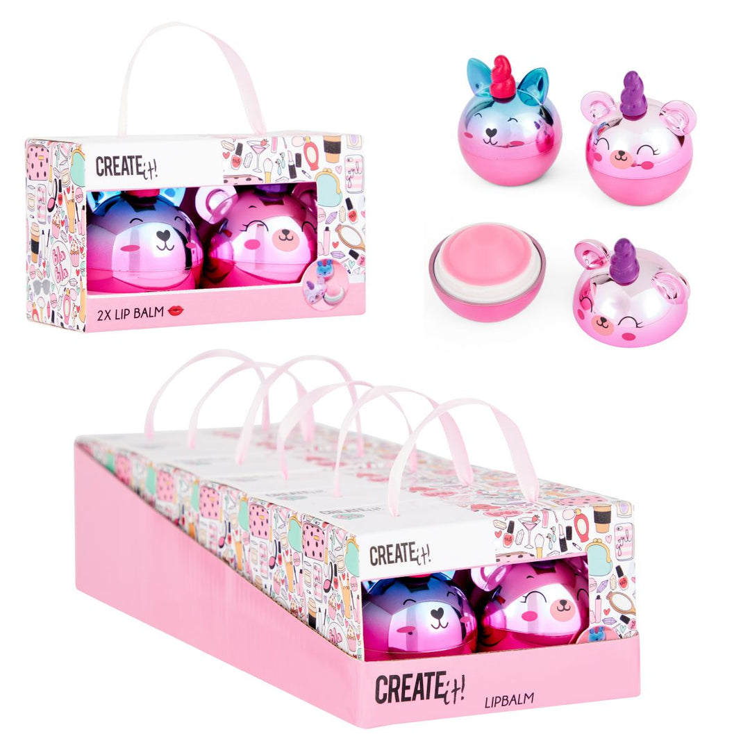 Create It! Leppepomade – 2 - pakning med duft (Vannmelon & Vanilje) for barn - Brobrobrille