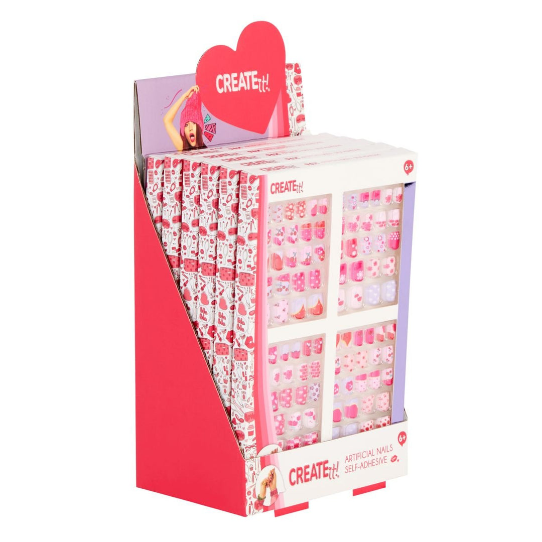 Create It! Selvklebende Negler 4 - pakning – Fargerike kunstnegler for barn for barn - Brobrobrille