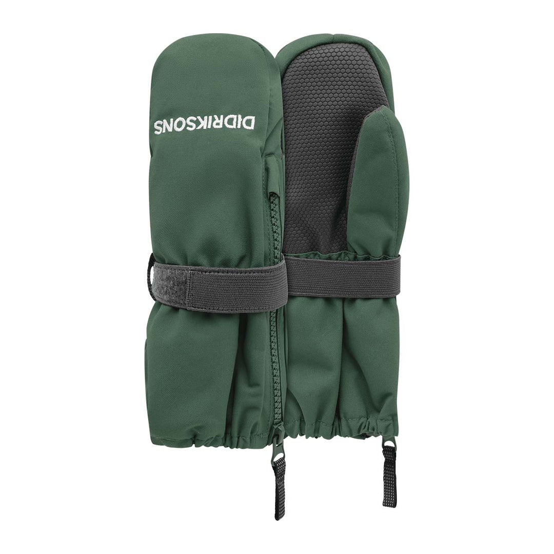 Didriksons Biggles Kids' Zip Mittens vintervotter for barn - Dark Moss for barn - Brobrobrille