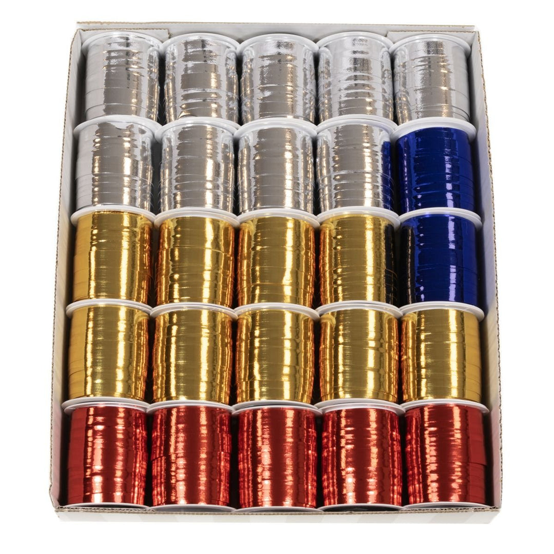 Gavebånd Metallic 10 m – Rød, Gull, Sølv & Blå for barn - Brobrobrille