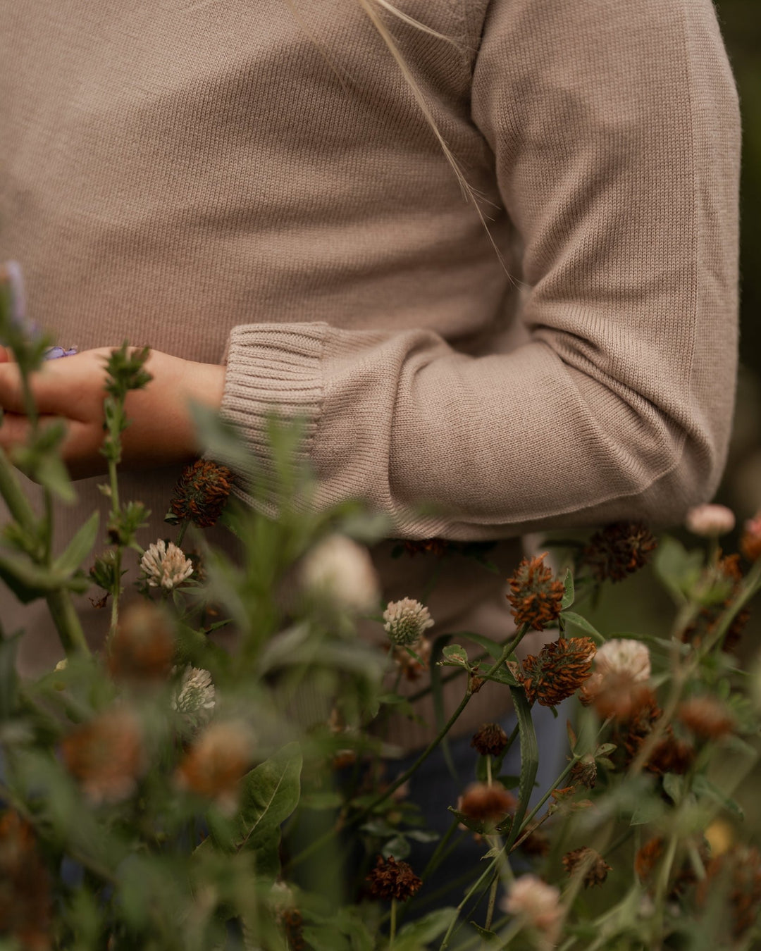 Hanevild Lea genser i merinoull – Cream Oatmeal for barn - Brobrobrille