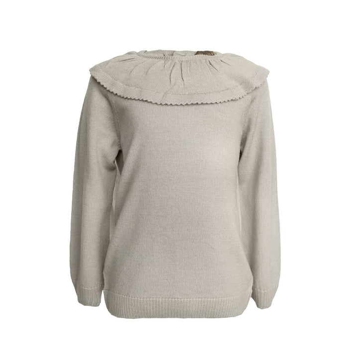 Hanevild Lea genser i merinoull – Cream Oatmeal for barn - Brobrobrille