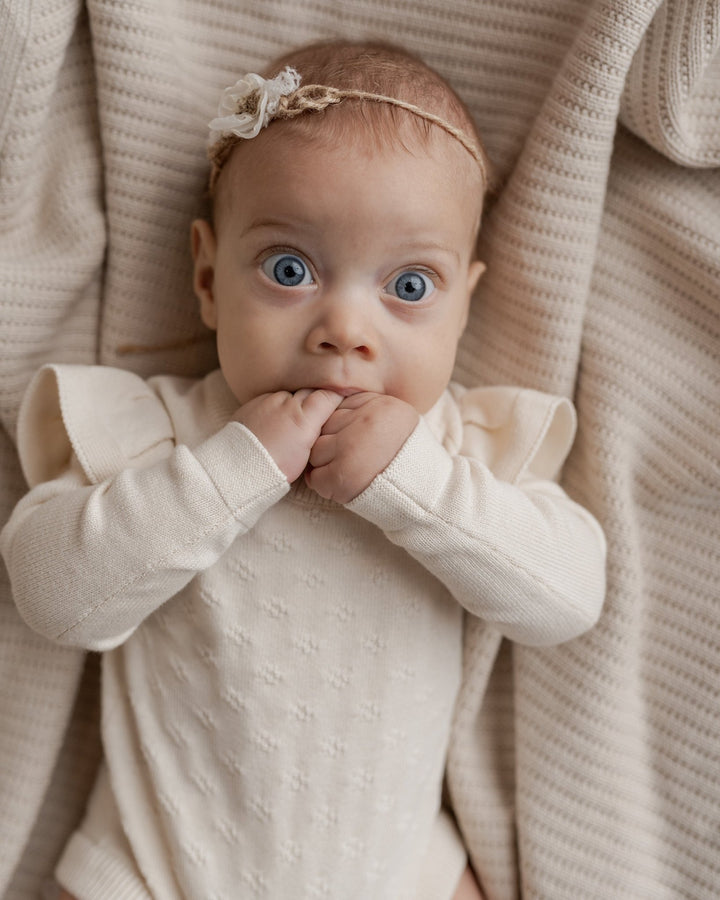 Hanevild Lucy romper body – Ivory for barn - Brobrobrille