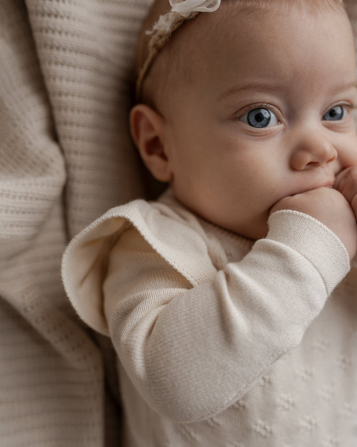 Hanevild Lucy romper body – Ivory for barn - Brobrobrille