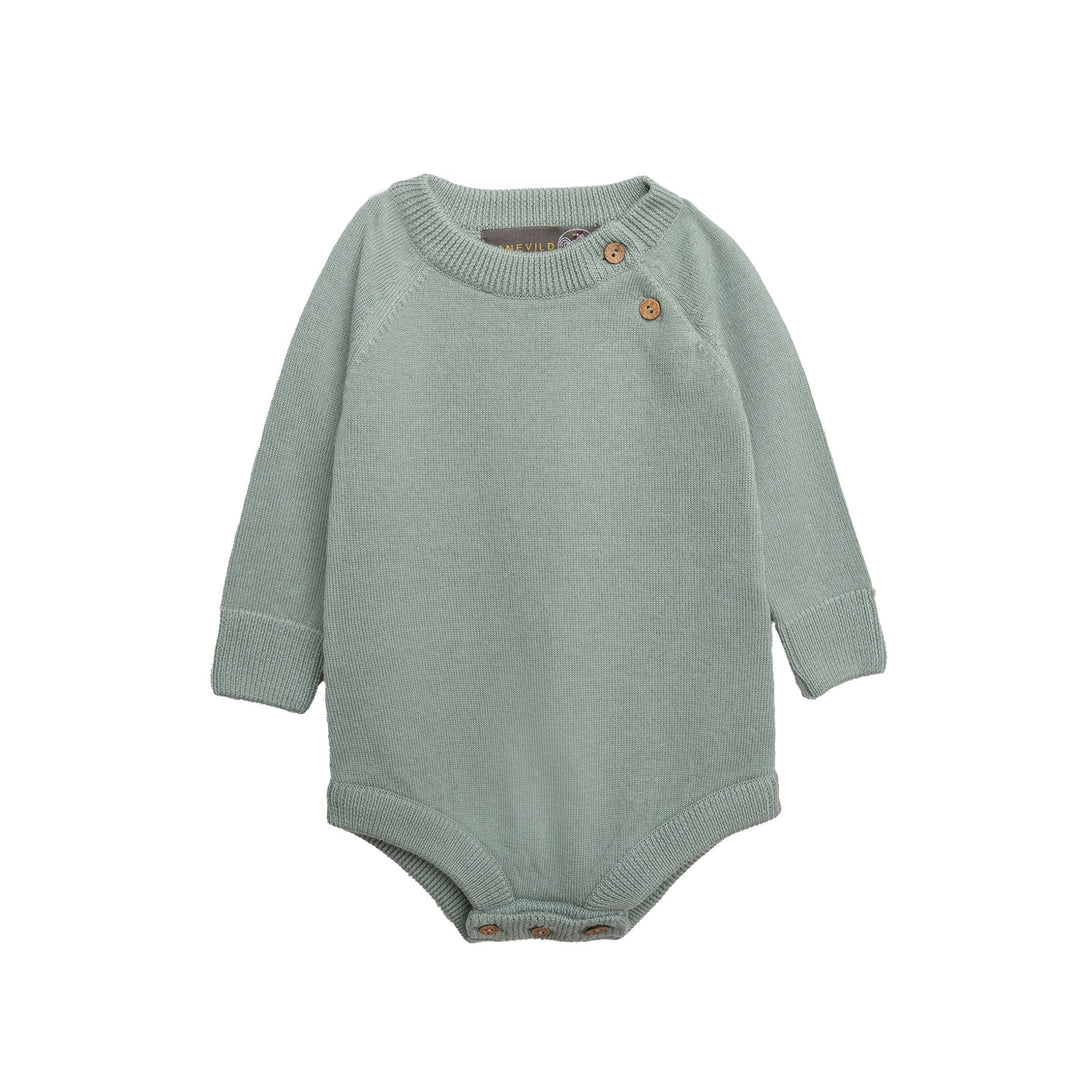 Hanevild Martin romper body i merinoull – Sage for barn - Brobrobrille