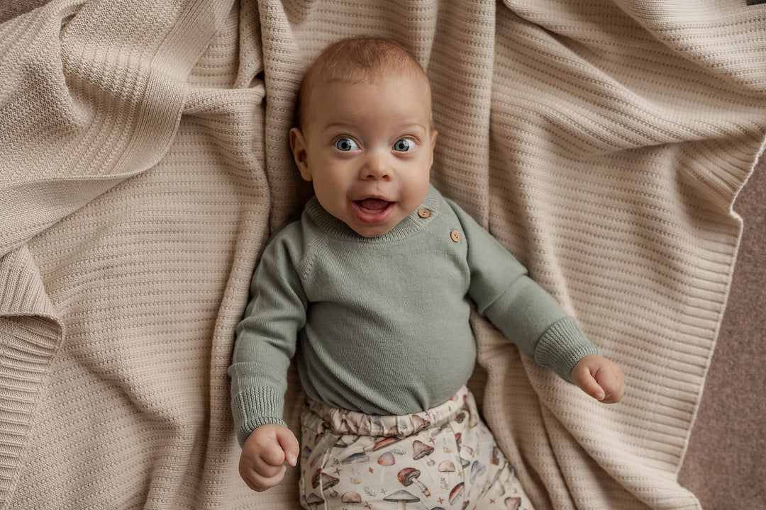 Hanevild Martin romper body i merinoull – Sage for barn - Brobrobrille