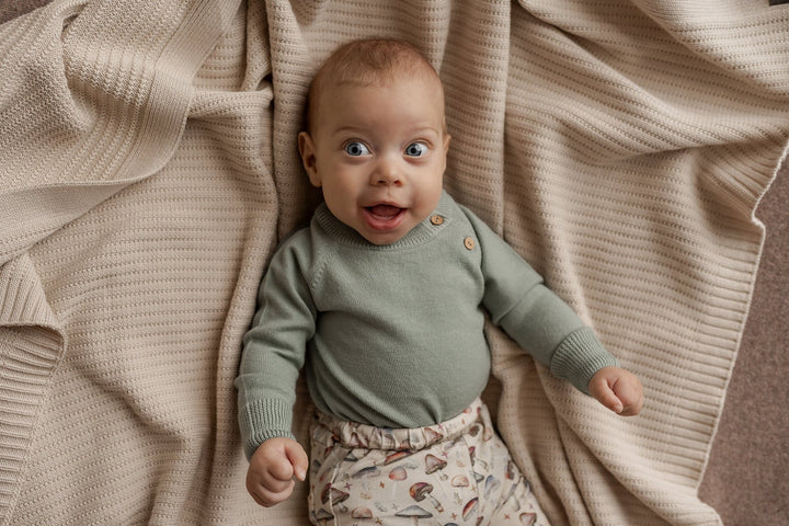 Hanevild Martin romper body i merinoull – Sage for barn - Brobrobrille