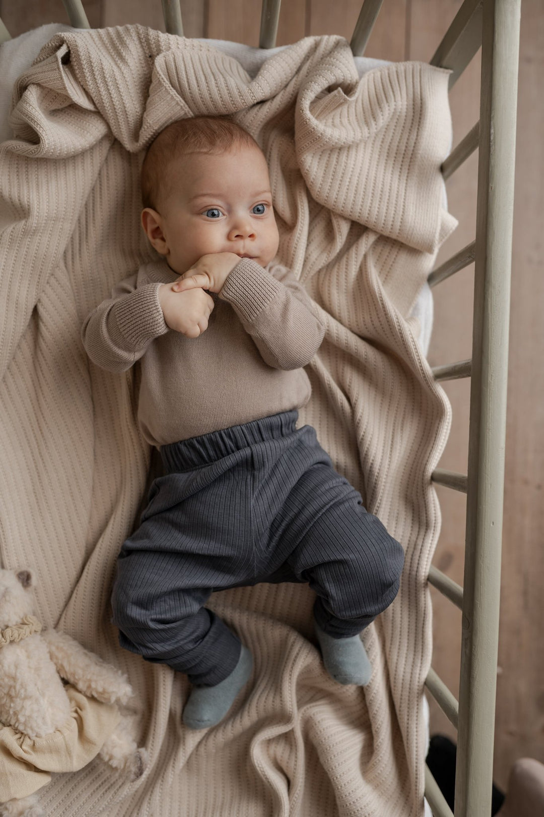 Hanevild Martin Romper - Cream Oatmeal for barn - Brobrobrille