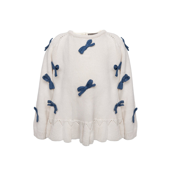 Hanevild More Bows Genser – Ivory for barn - Brobrobrille