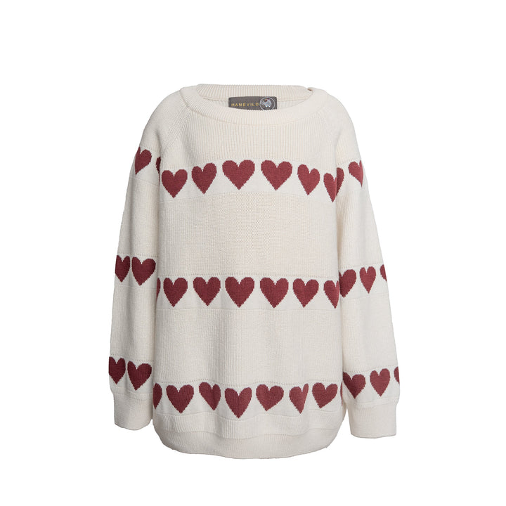 Hanevild Red Heart Bluse - Ivory for barn - Brobrobrille