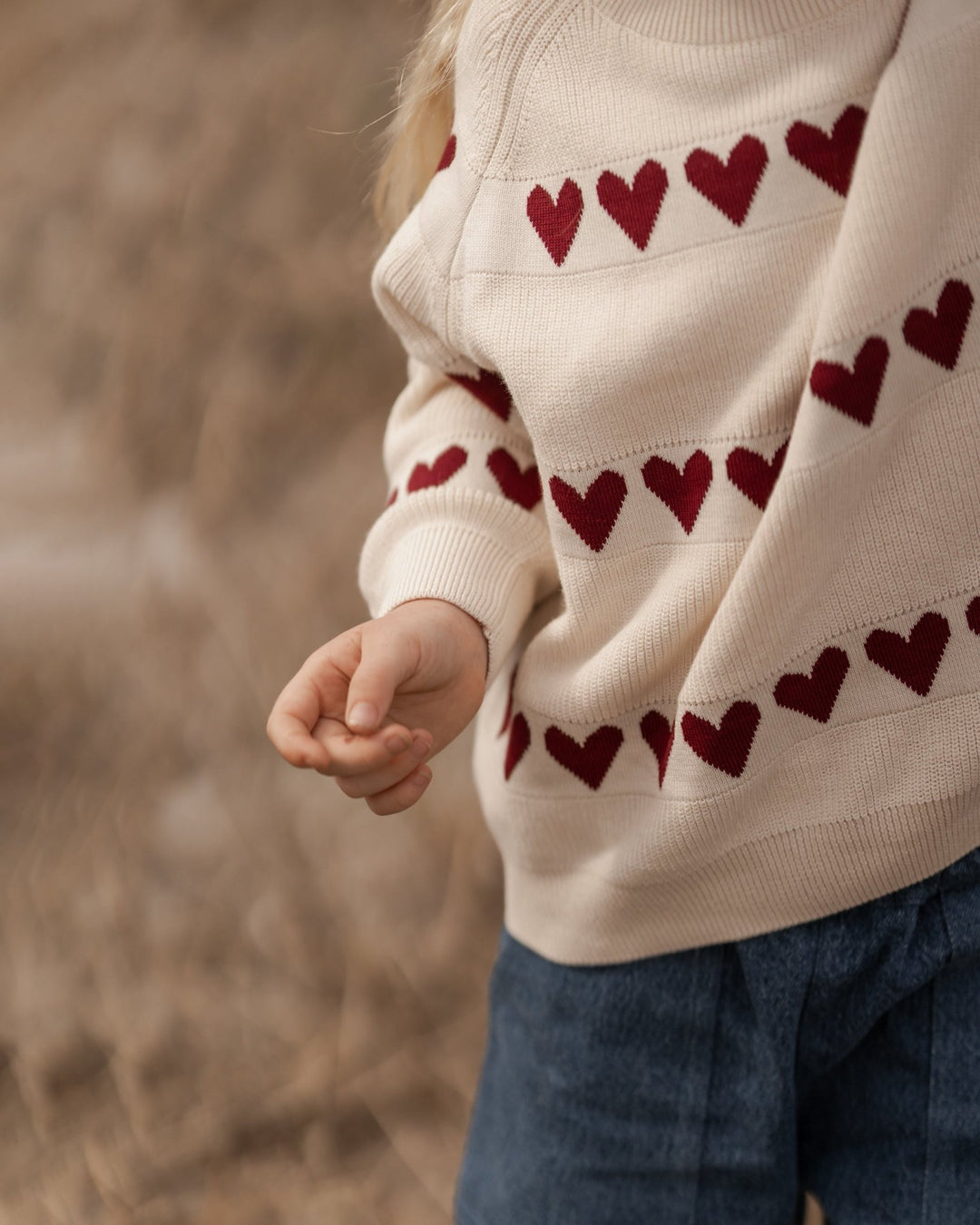 Hanevild Red Heart Bluse - Ivory for barn - Brobrobrille