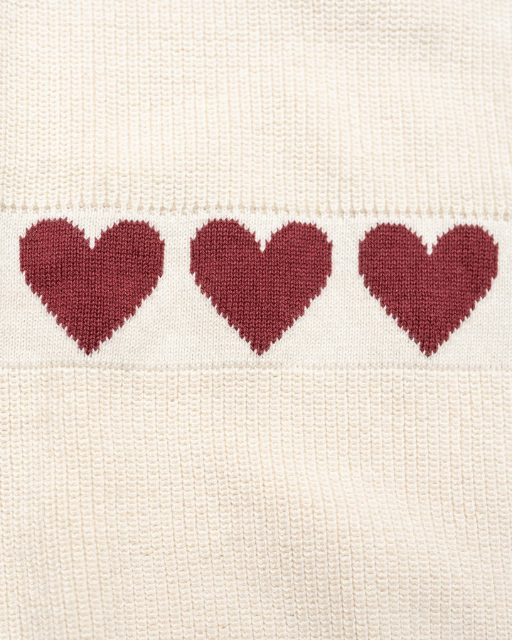Hanevild Red Heart Bluse - Ivory for barn - Brobrobrille