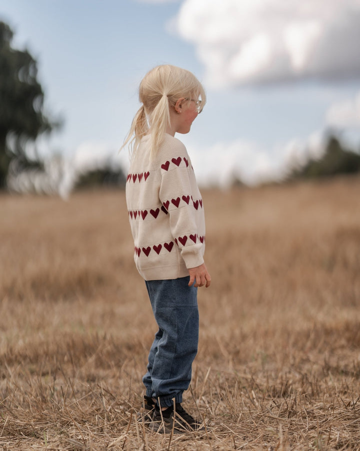 Hanevild Red Heart Bluse - Ivory for barn - Brobrobrille